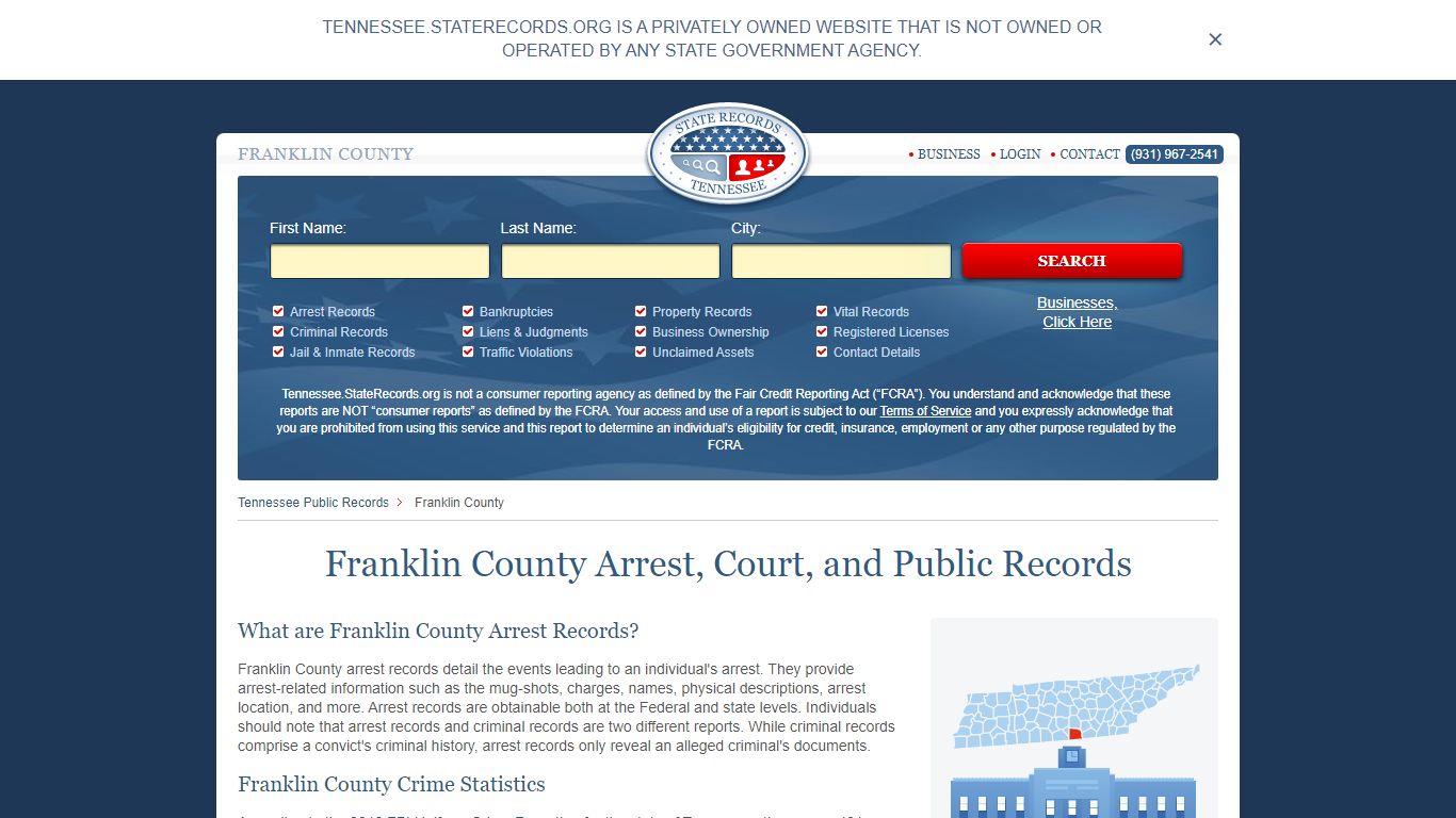 Franklin County Arrest, Court, and Public Records