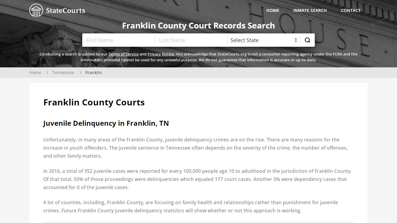 Franklin County, TN Courts - Records & Cases - StateCourts